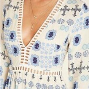 Deep V cut out printed maxi dress